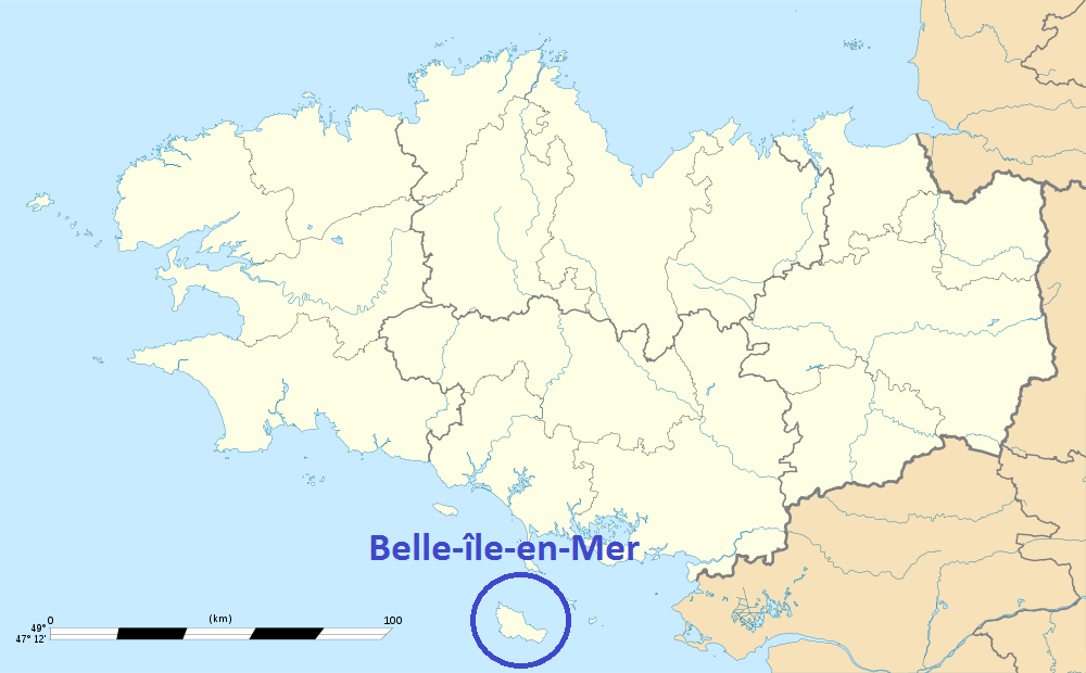 Situation géographique de Belle-île-en-Mer