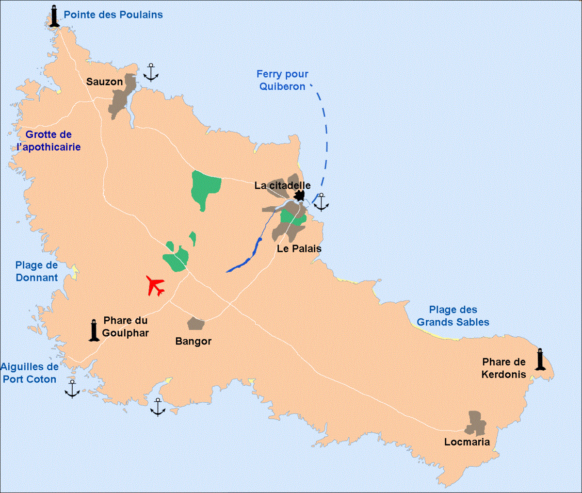 Carte de Belle-île-en-Mer
