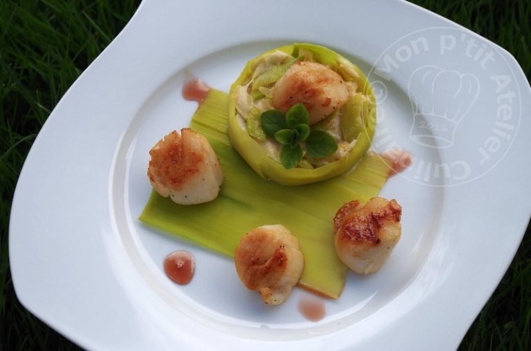 Noix de Saint Jacques sur lit de poireaux - Luximer - Le Blog de la mer